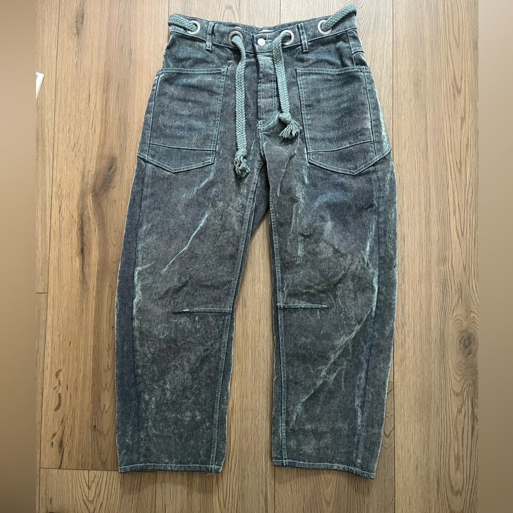 Free People Moxie Barrel Jeans Flocked 24